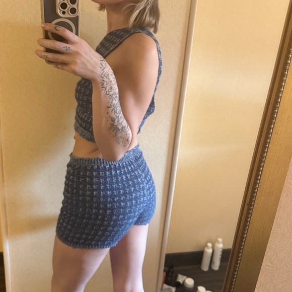 Blue Knit Two-Piece Set - Picture 4 of 5